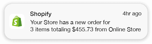 Shopify gift notification
